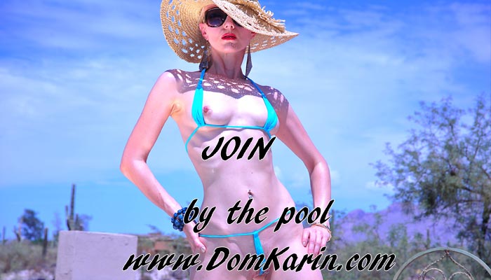 sexy tiny bikini by the pool