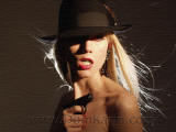 playboy photo with a gun